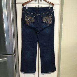 Midnight Velvet Midrise Bootcut Embellished Jeans